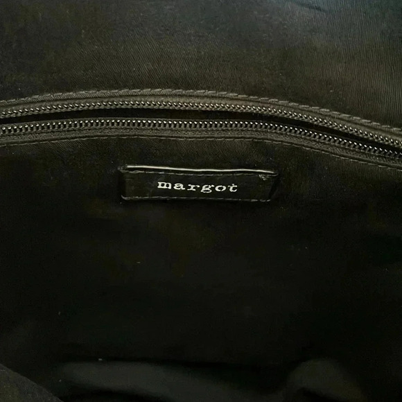 Margot black leather  suede tassel gold hardware bag - Picture 6 of 6